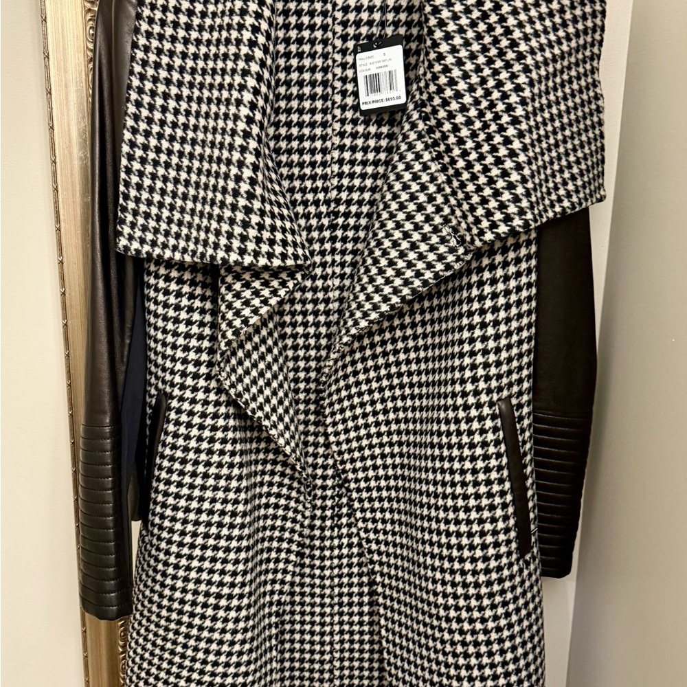 RUDSAK TAPLIN WOMEN'S WOOL COAT WITH LEATHER SLEEVES! Brandnew tag attached 695$ - Picture 6 of 10